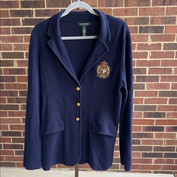 Lauren Ralph Lauren Navy Blazer with Gold Buttons - Picture 1 of 5